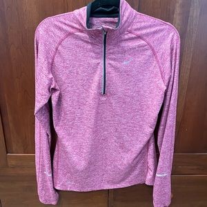 Nike element dri fit pink long sleeve zip sweatshirt pullover top size M